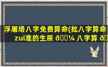 浮屠塔八字免费算命(批八字算命zui
准的生辰 🐼 八字算 🐡 命)